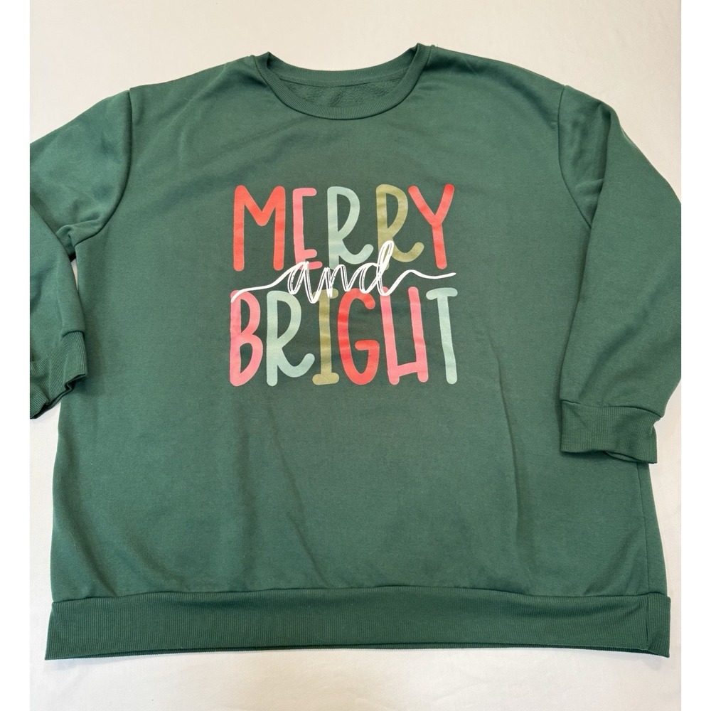 Christmas Sweatshirt Merry And Bright SHEIN Women's Sz 4XL